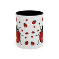 Ladybug Two Tone Ceramic Coffee Mugs - Blue Cava
