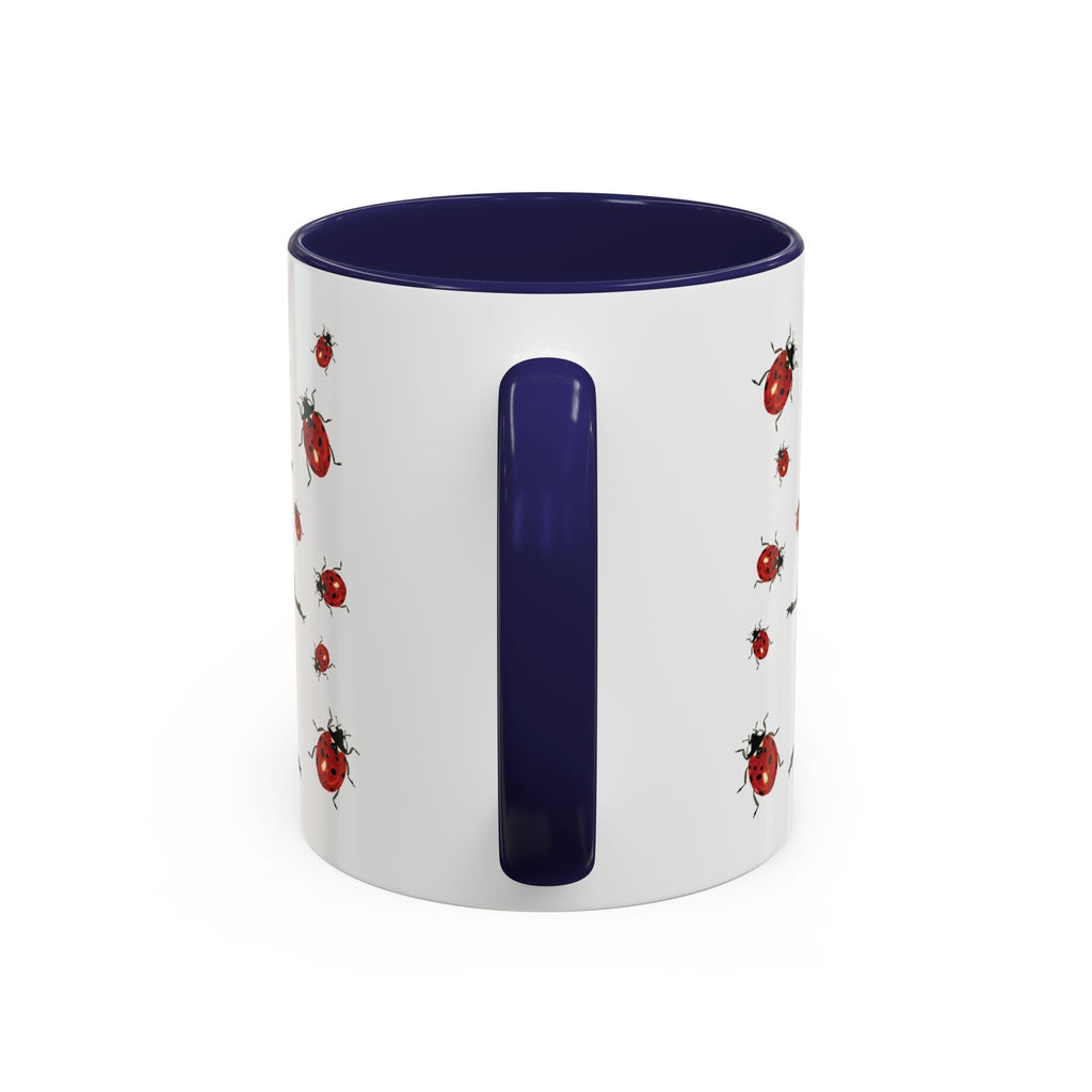 Ladybug Two Tone Ceramic Coffee Mugs - Blue Cava