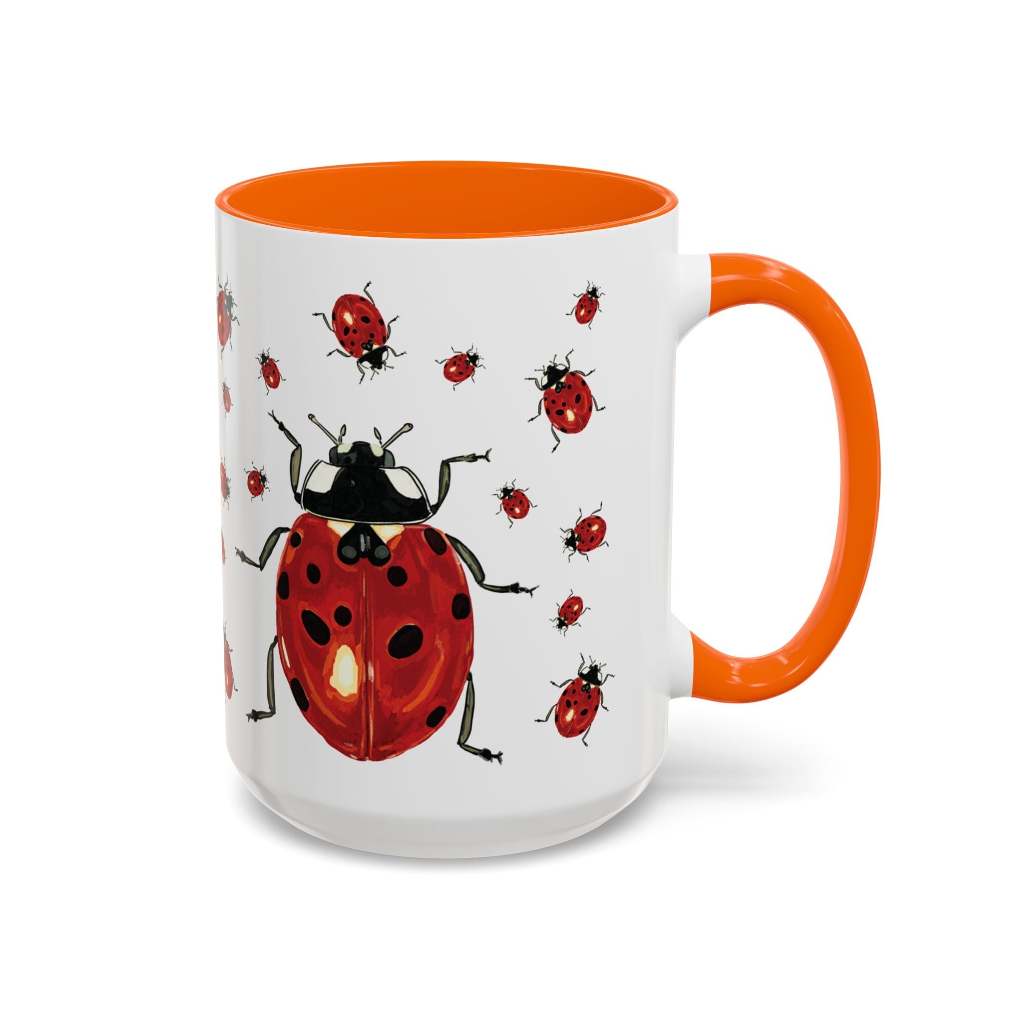 Ladybug Two Tone Ceramic Coffee Mugs - Blue Cava