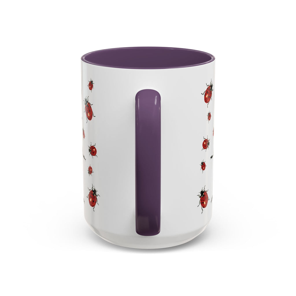 Ladybug Two Tone Ceramic Coffee Mugs - Blue Cava