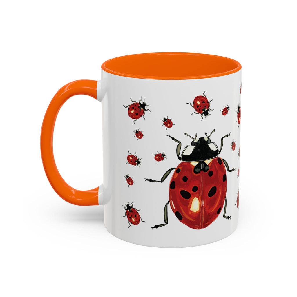 Ladybug Two Tone Ceramic Coffee Mugs - Blue Cava