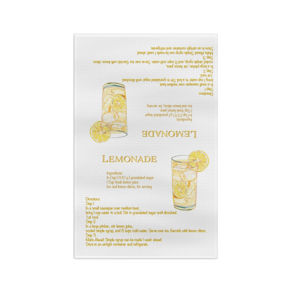 Lemonade Recipe Microfiber Waffle Kitchen Towel - Blue Cava
