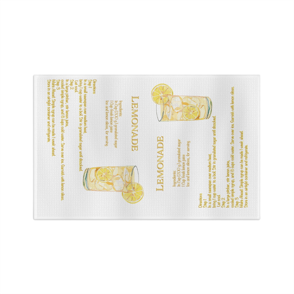 Lemonade Recipe Microfiber Waffle Kitchen Towel - Blue Cava
