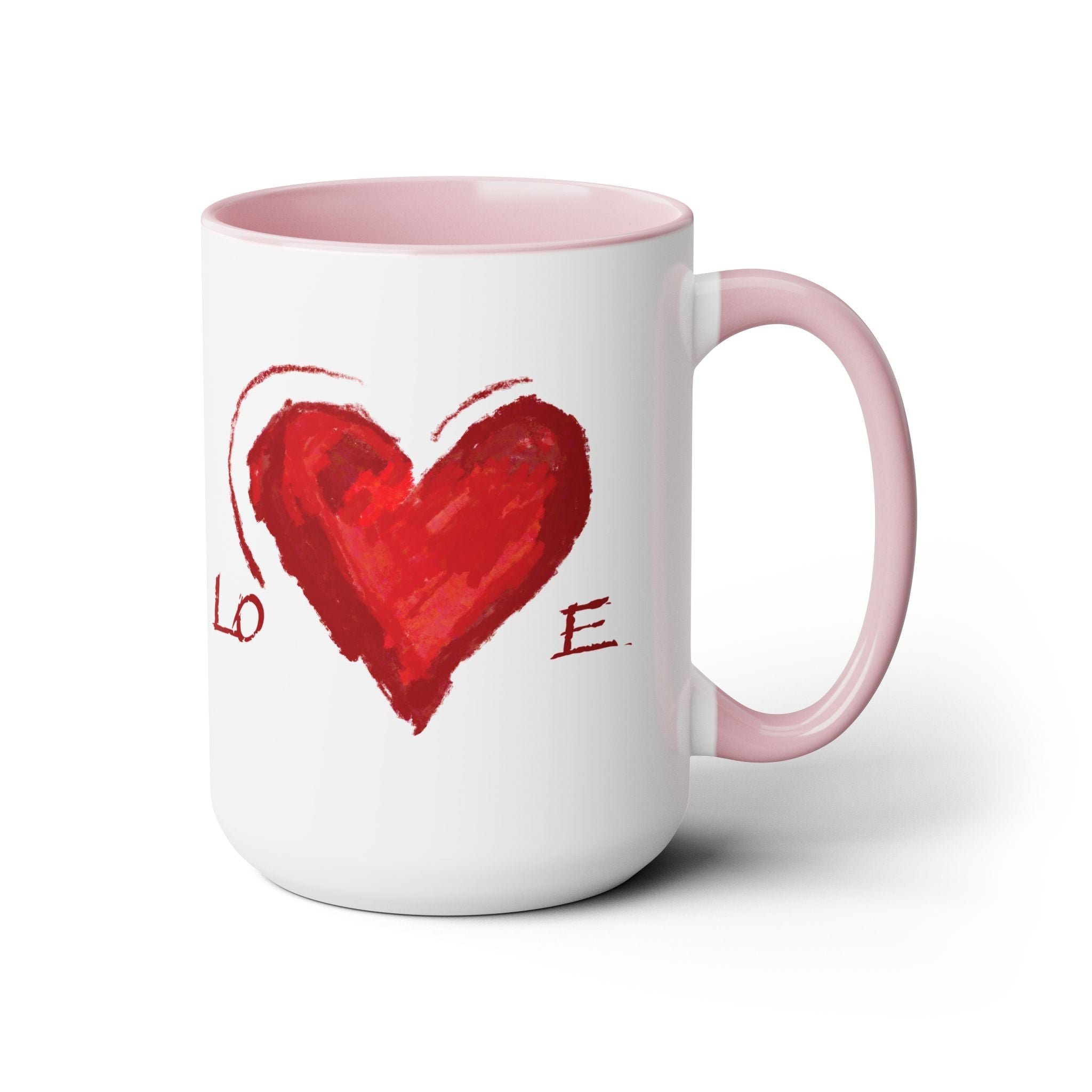 Love Heart Two - Tone Ceramic Coffee Mugs - Blue Cava