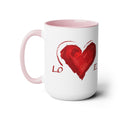 Love Heart Two - Tone Ceramic Coffee Mugs - Blue Cava