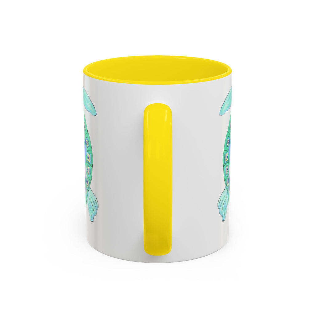 Love Hearts Sea Turtle Two Tone Ceramic Coffee Mugs - Blue Cava