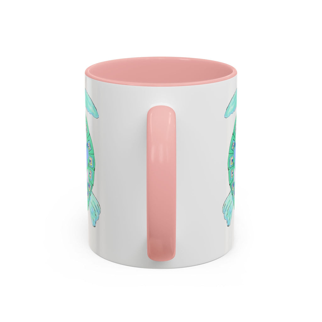 Love Hearts Sea Turtle Two Tone Ceramic Coffee Mugs - Blue Cava
