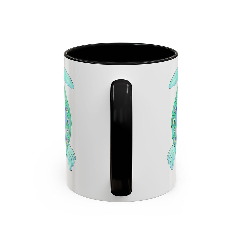 Love Hearts Sea Turtle Two Tone Ceramic Coffee Mugs - Blue Cava