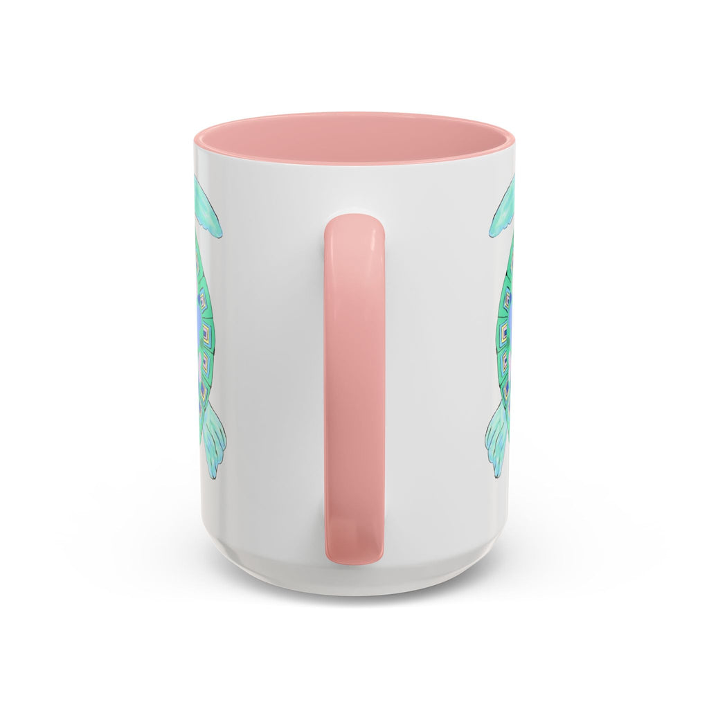 Love Hearts Sea Turtle Two Tone Ceramic Coffee Mugs - Blue Cava