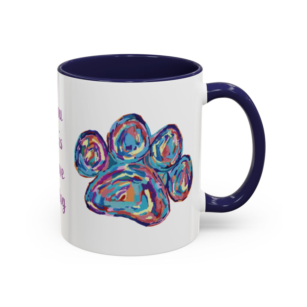 Love Of A Dog Paw Two Tone Ceramic Coffee Mugs - Blue Cava