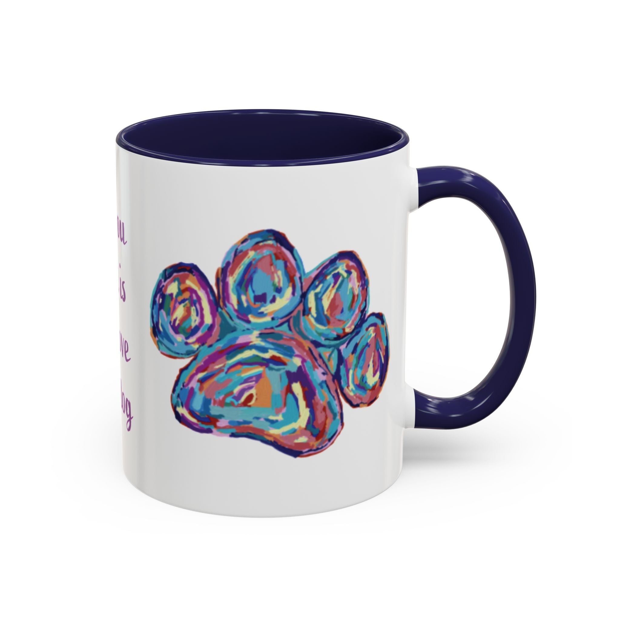 Love Of A Dog Paw Two Tone Ceramic Coffee Mugs - Blue Cava