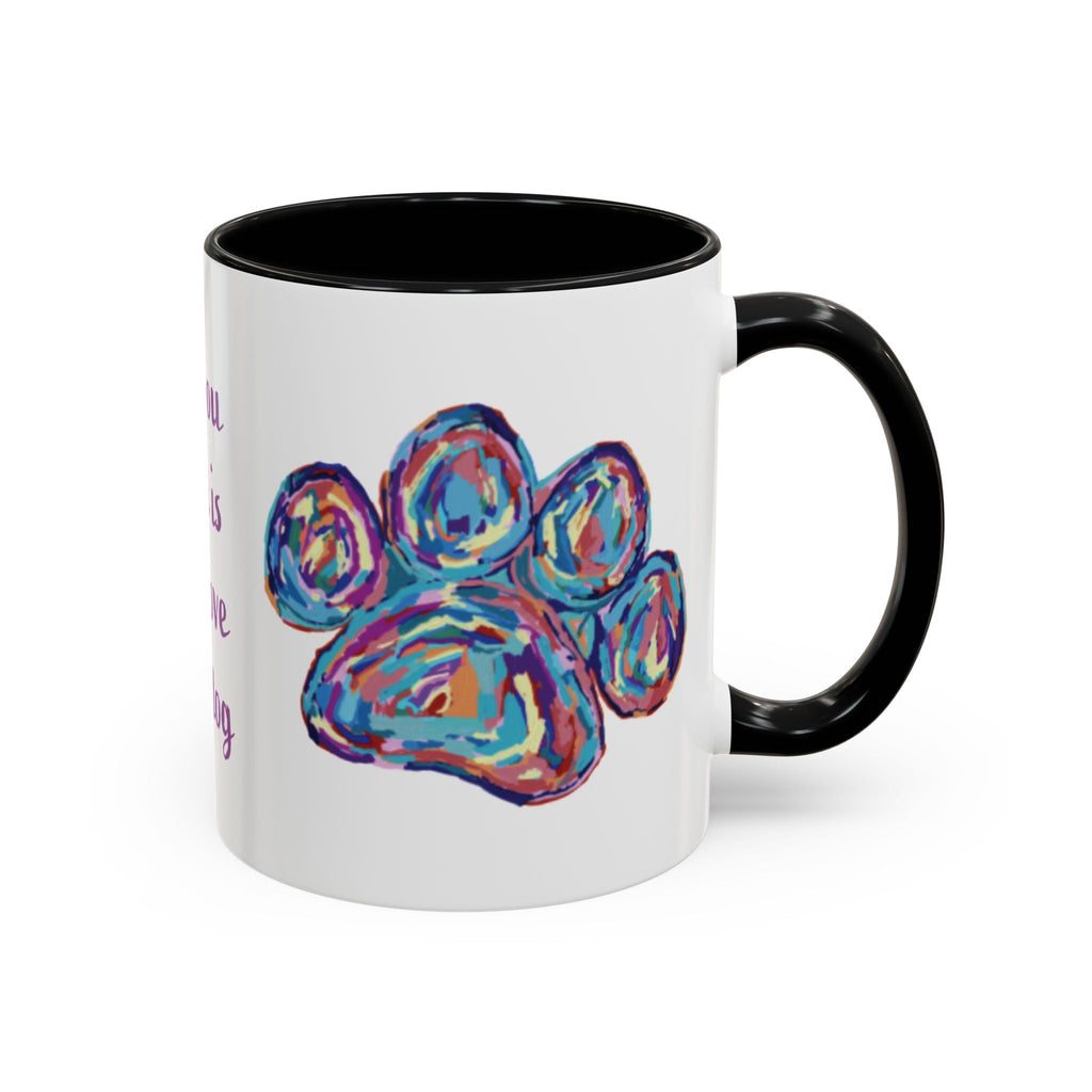 Love Of A Dog Paw Two Tone Ceramic Coffee Mugs - Blue Cava