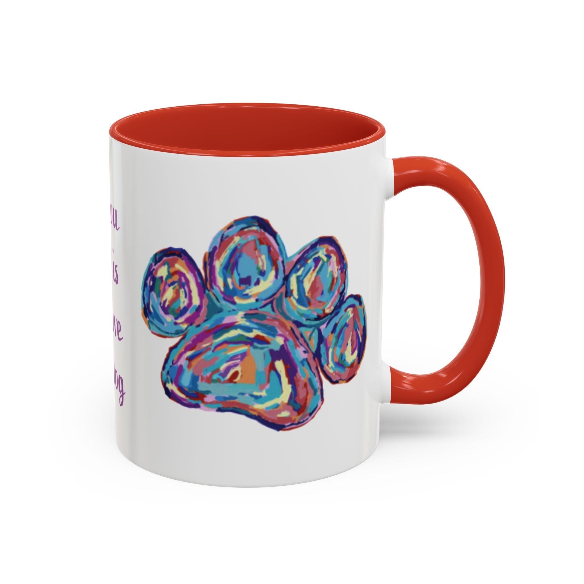 Love Of A Dog Paw Two Tone Ceramic Coffee Mugs - Blue Cava