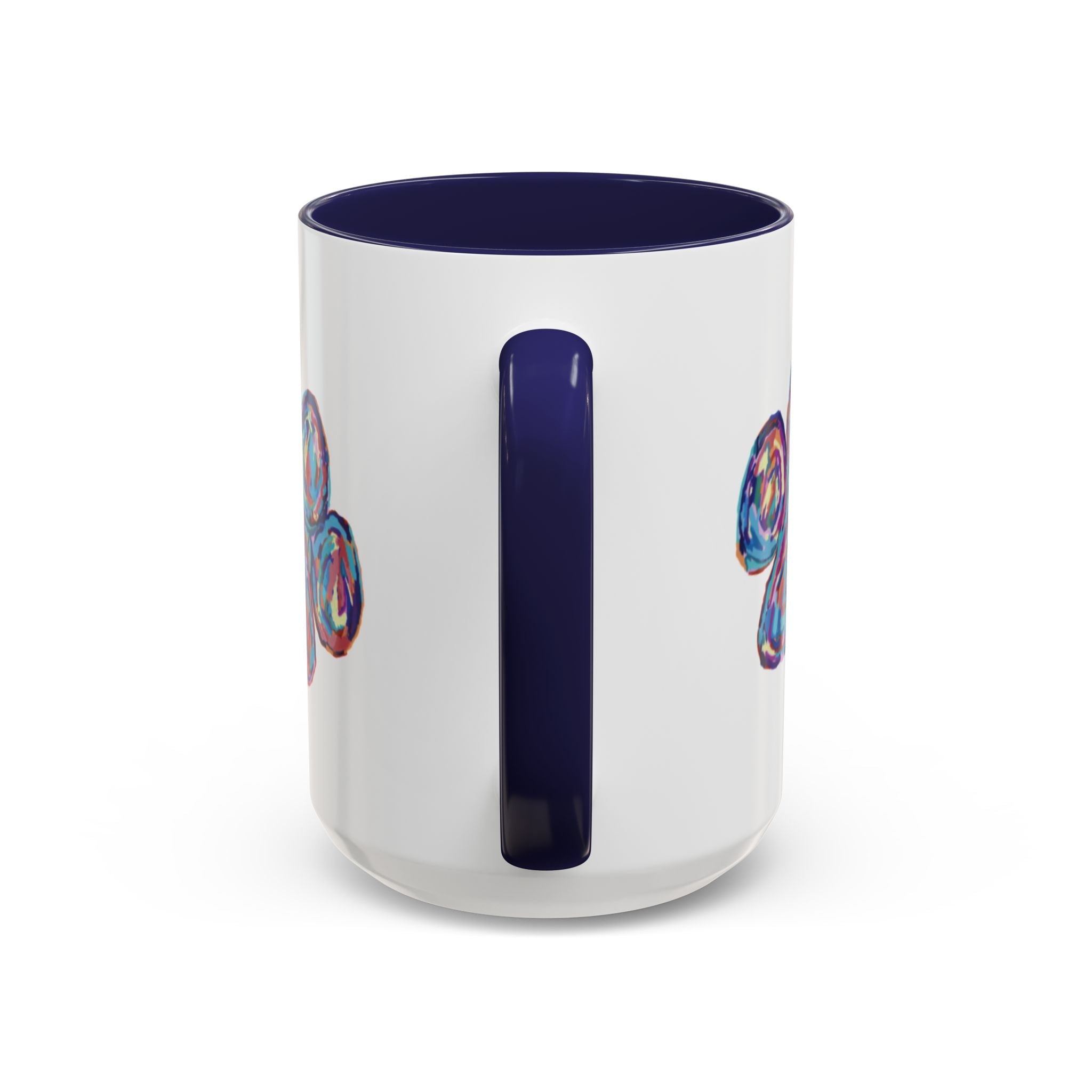 Love Of A Dog Paw Two Tone Ceramic Coffee Mugs - Blue Cava