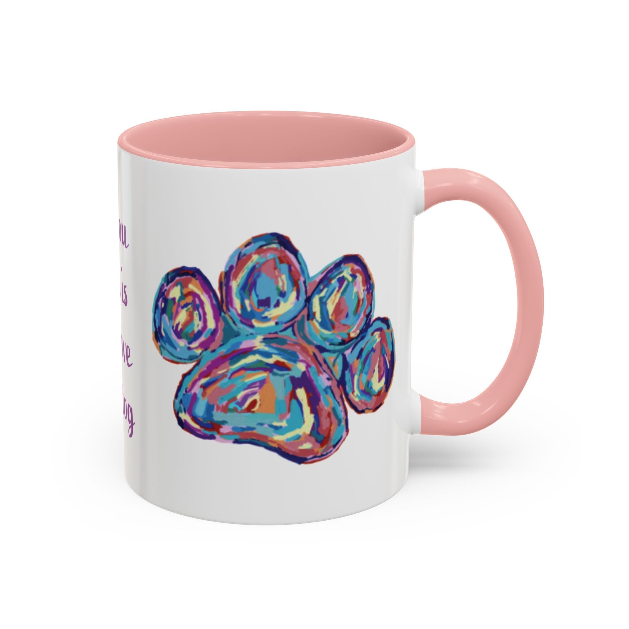 Love Of A Dog Paw Two Tone Ceramic Coffee Mugs - Blue Cava