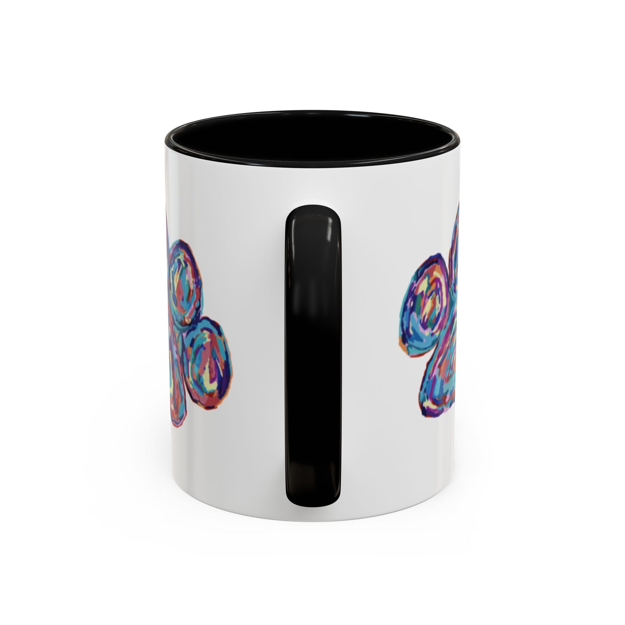 Love Of A Dog Paw Two Tone Ceramic Coffee Mugs - Blue Cava