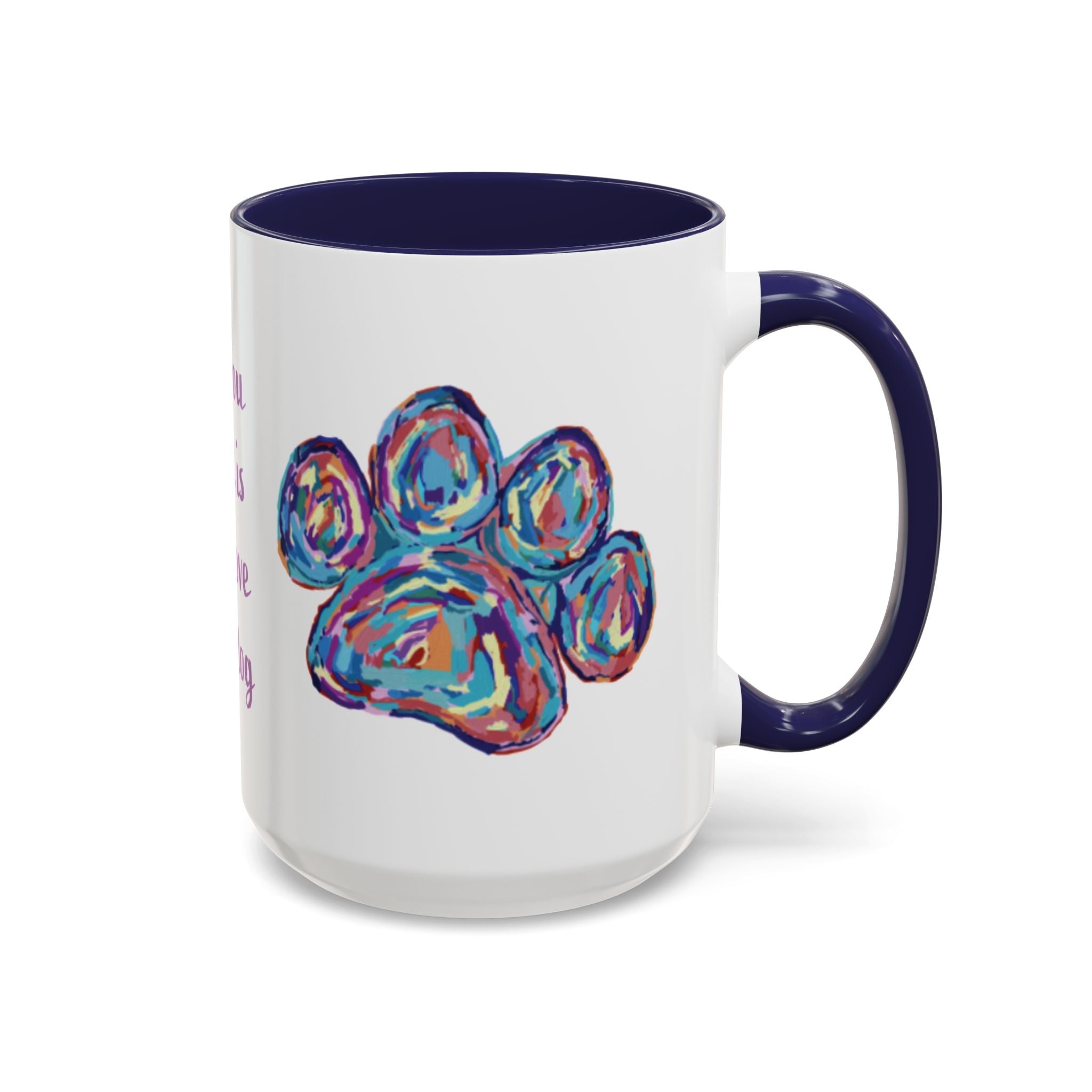 Love Of A Dog Paw Two Tone Ceramic Coffee Mugs - Blue Cava
