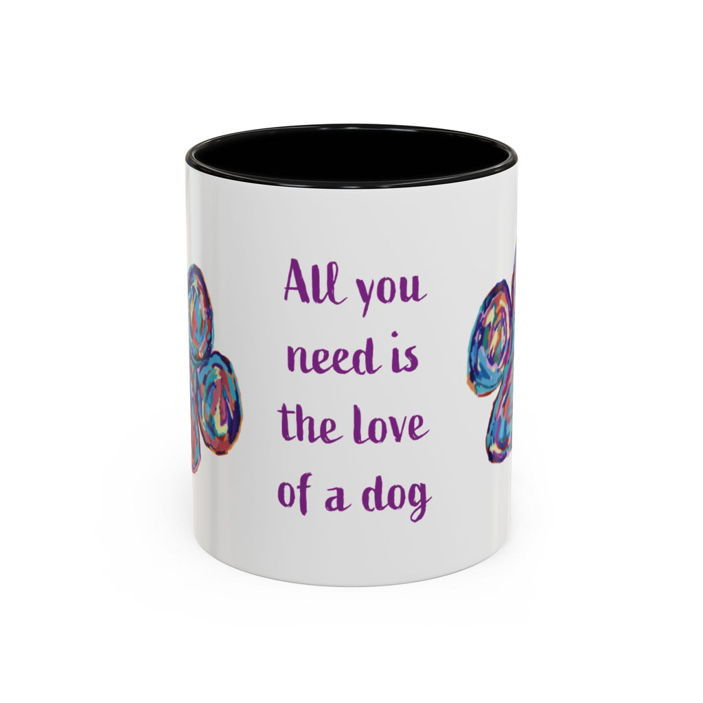 Love Of A Dog Paw Two Tone Ceramic Coffee Mugs - Blue Cava