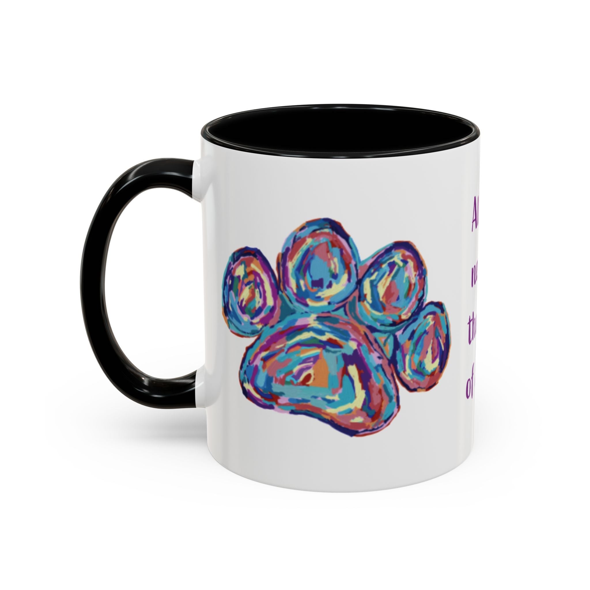 Love Of A Dog Paw Two Tone Ceramic Coffee Mugs - Blue Cava