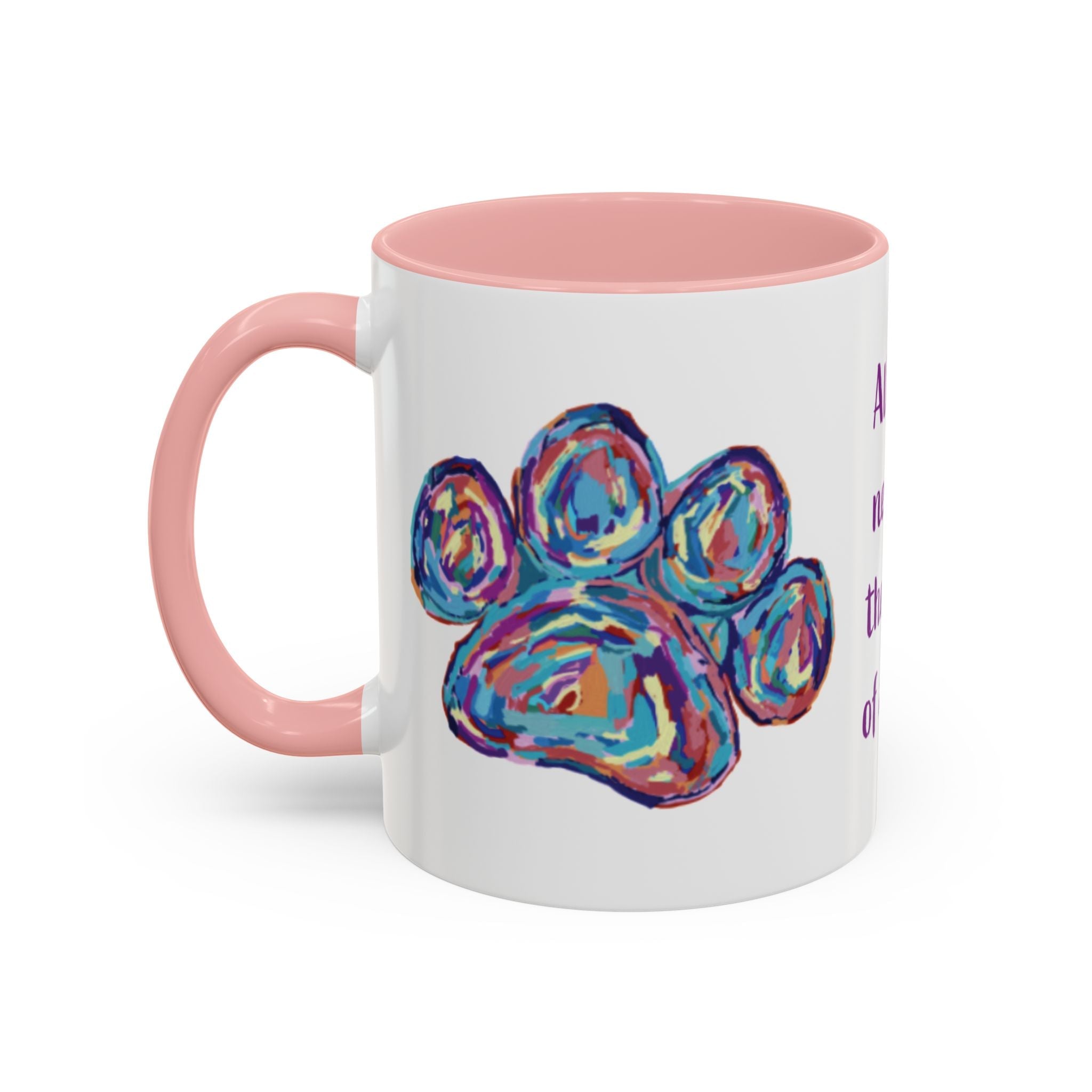 Love Of A Dog Paw Two Tone Ceramic Coffee Mugs - Blue Cava