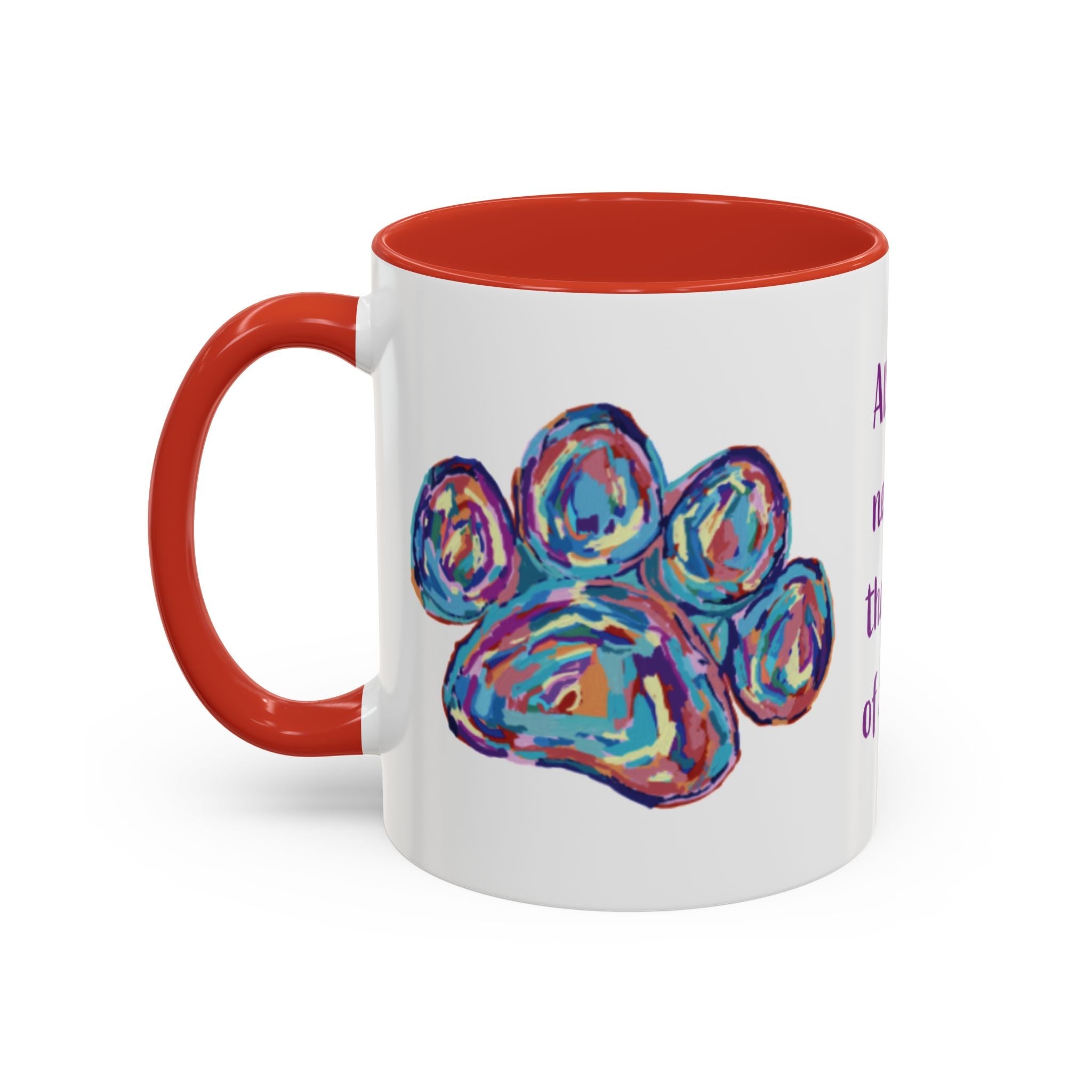 Love Of A Dog Paw Two Tone Ceramic Coffee Mugs - Blue Cava