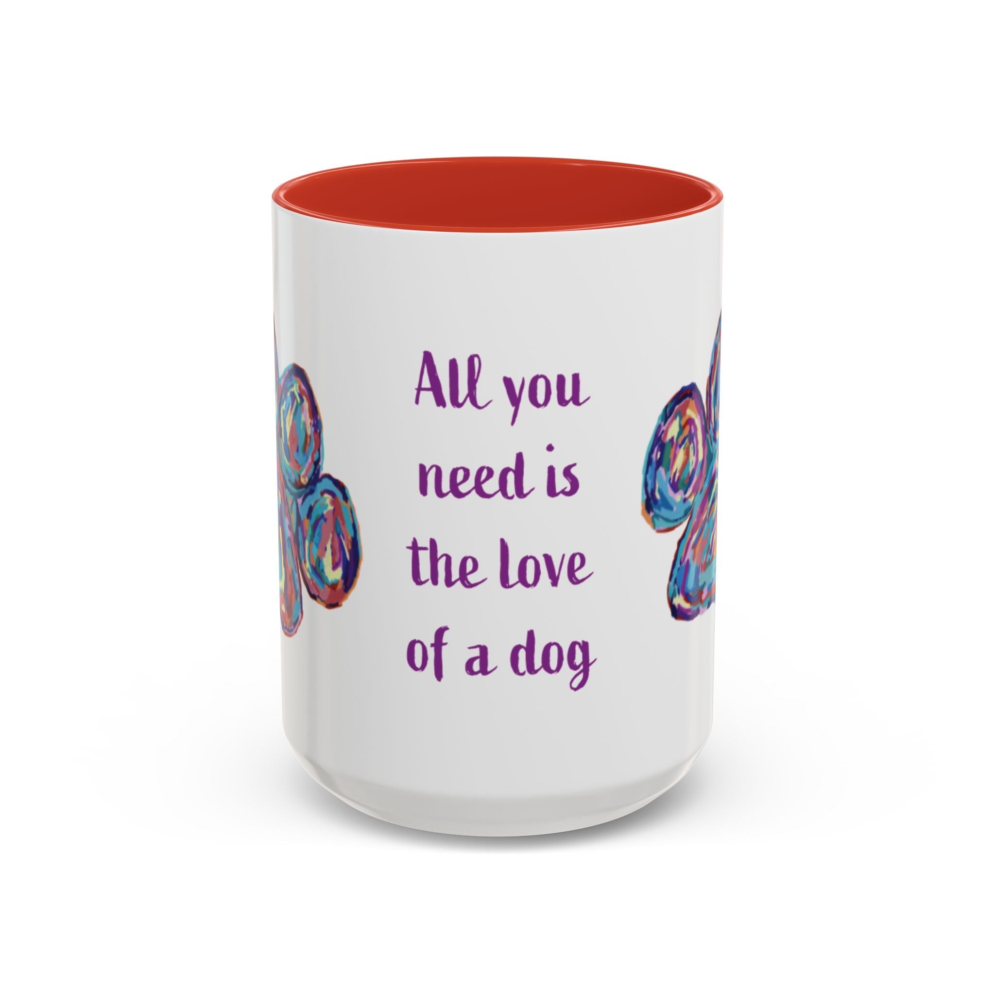 Love Of A Dog Paw Two Tone Ceramic Coffee Mugs - Blue Cava