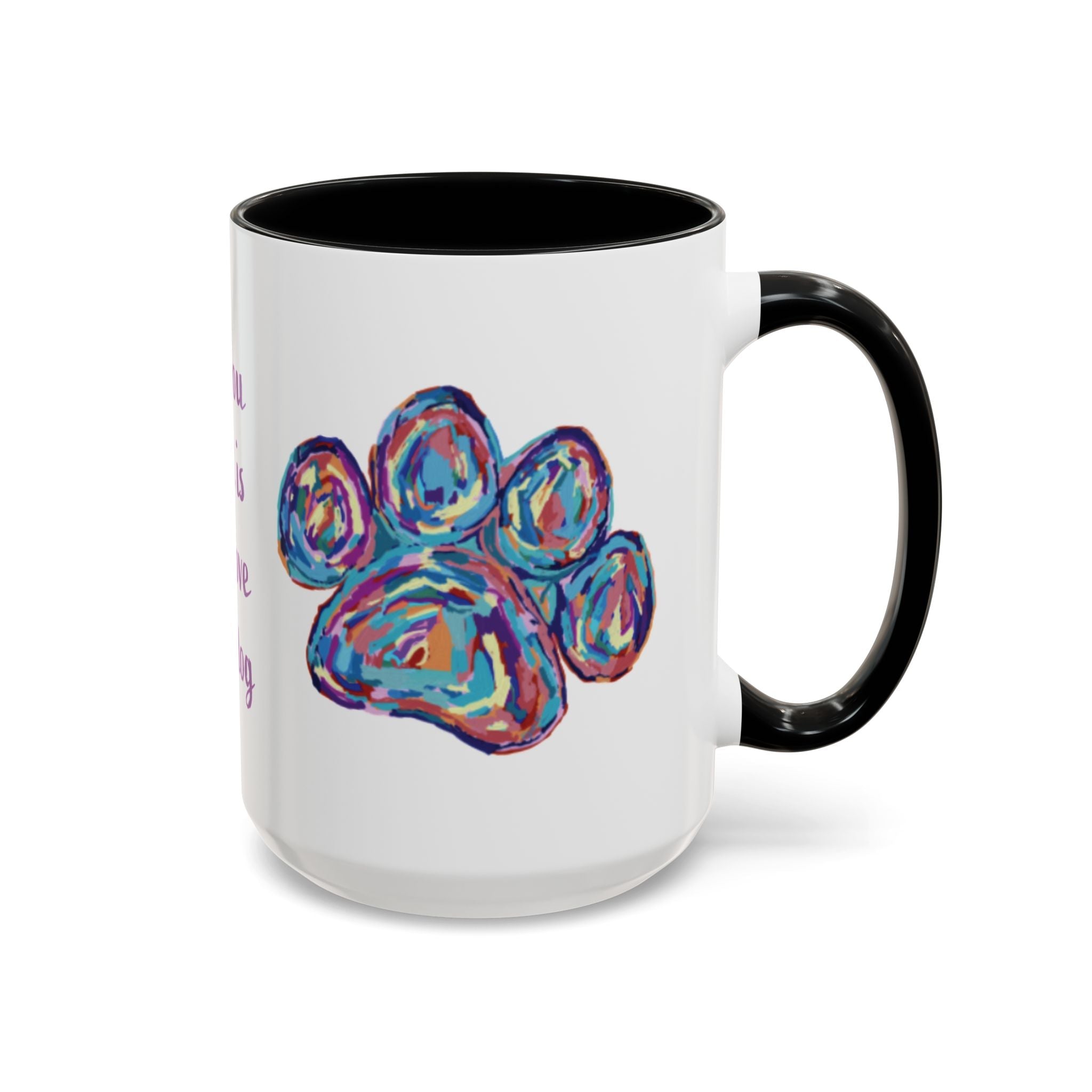 Love Of A Dog Paw Two Tone Ceramic Coffee Mugs - Blue Cava