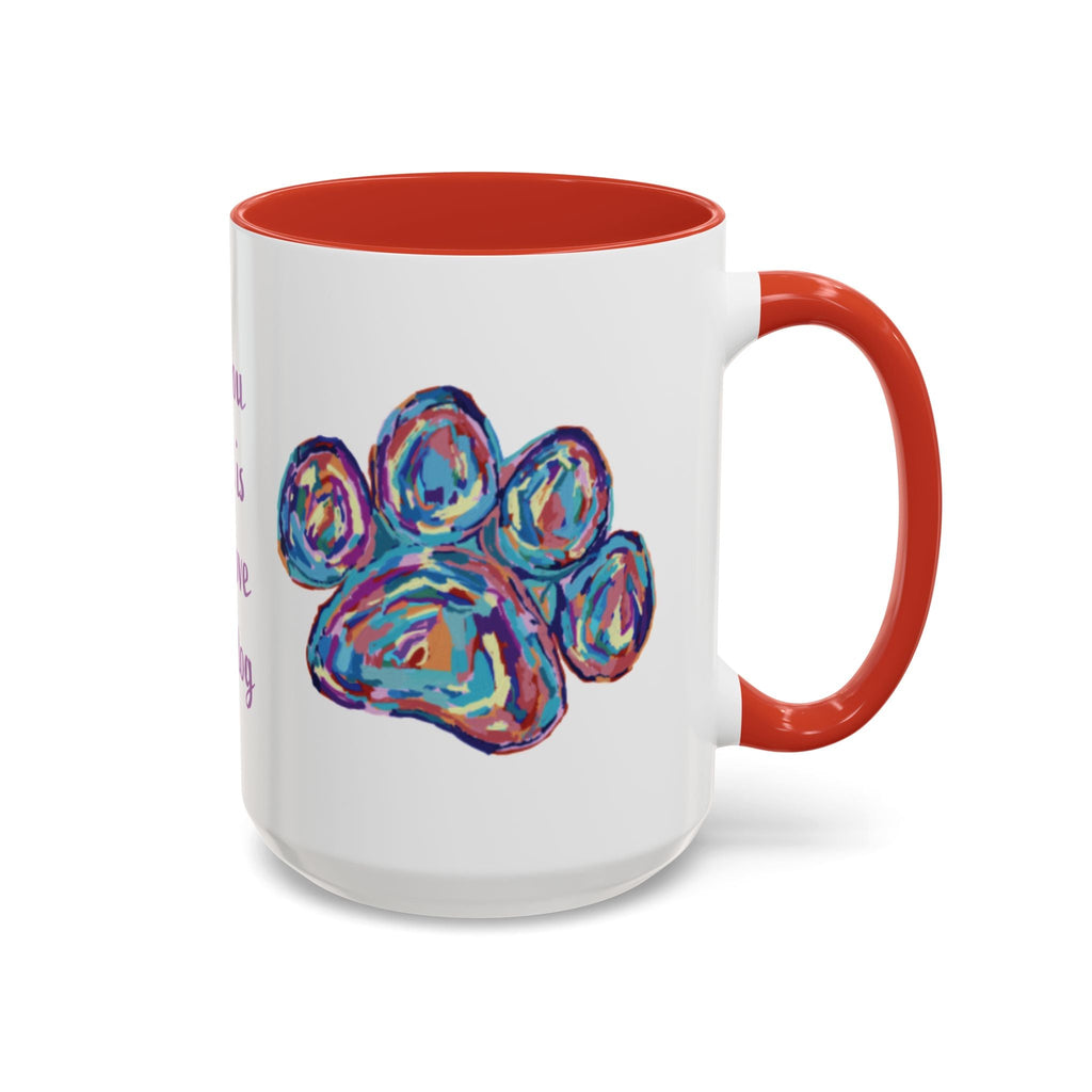 Love Of A Dog Paw Two Tone Ceramic Coffee Mugs - Blue Cava