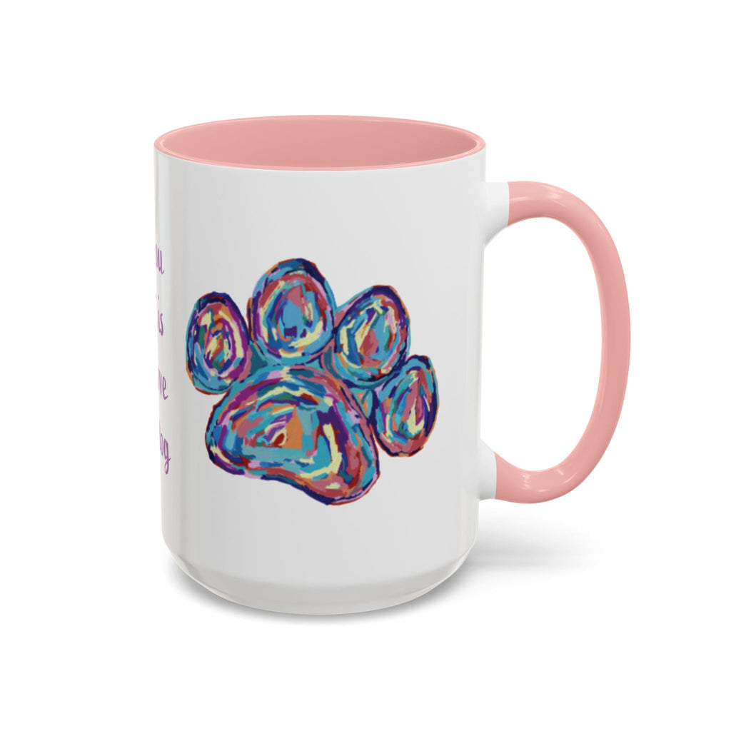 Love Of A Dog Paw Two Tone Ceramic Coffee Mugs - Blue Cava