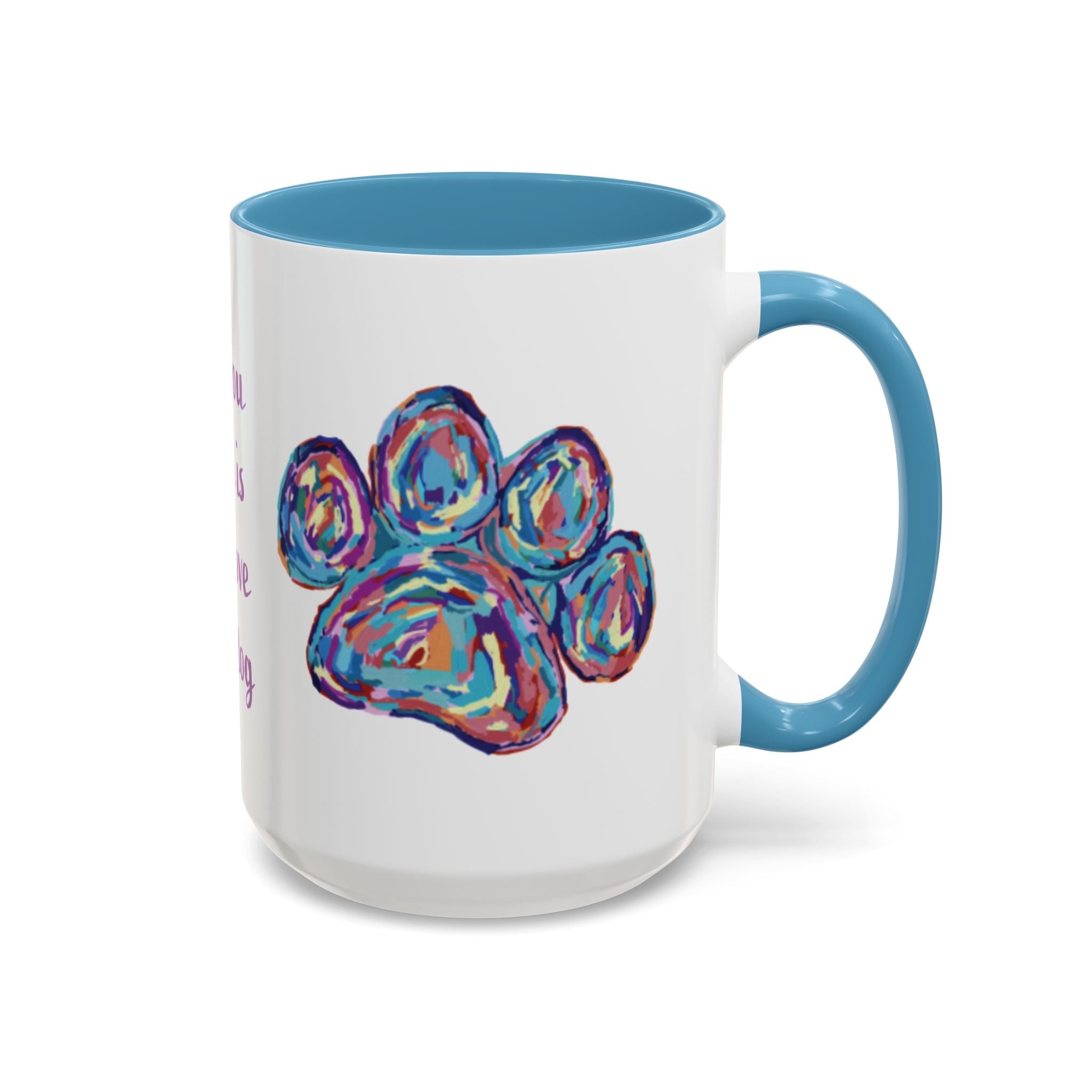 Love Of A Dog Paw Two Tone Ceramic Coffee Mugs - Blue Cava