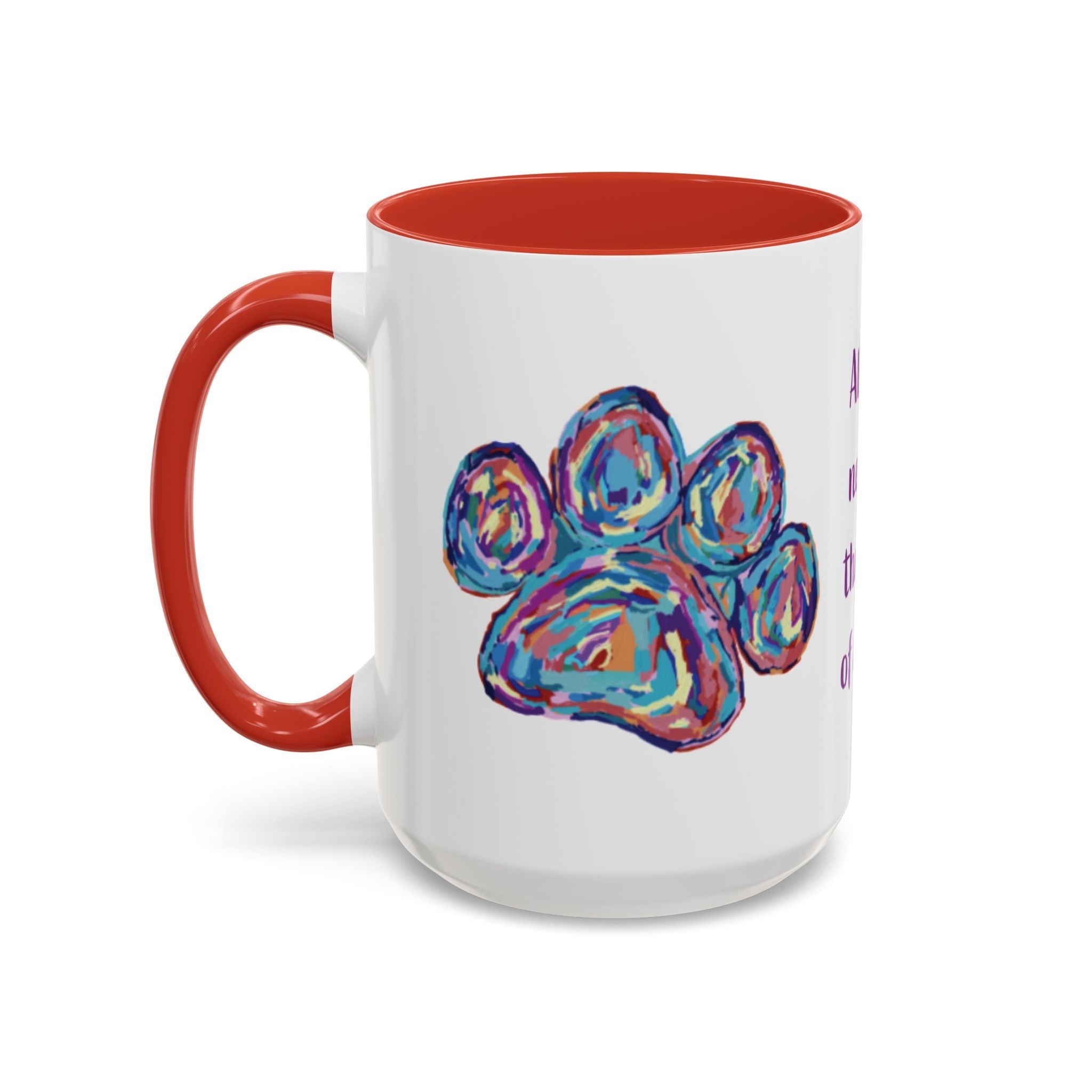 Love Of A Dog Paw Two Tone Ceramic Coffee Mugs - Blue Cava