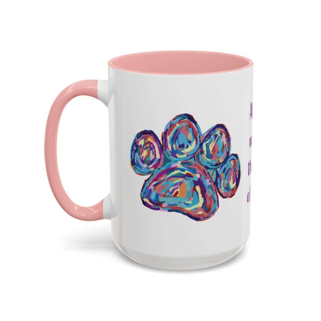 Love Of A Dog Paw Two Tone Ceramic Coffee Mugs - Blue Cava