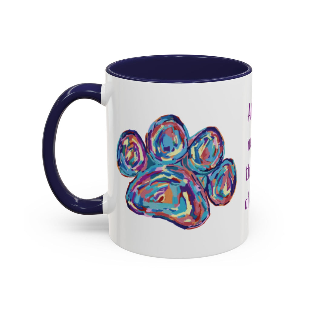 Love Of A Dog Paw Two Tone Ceramic Coffee Mugs - Blue Cava
