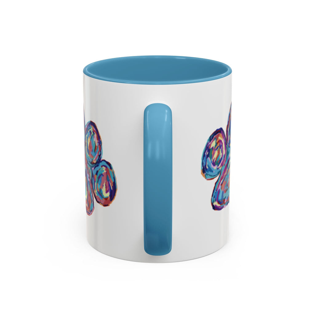 Love Of A Dog Paw Two Tone Ceramic Coffee Mugs - Blue Cava