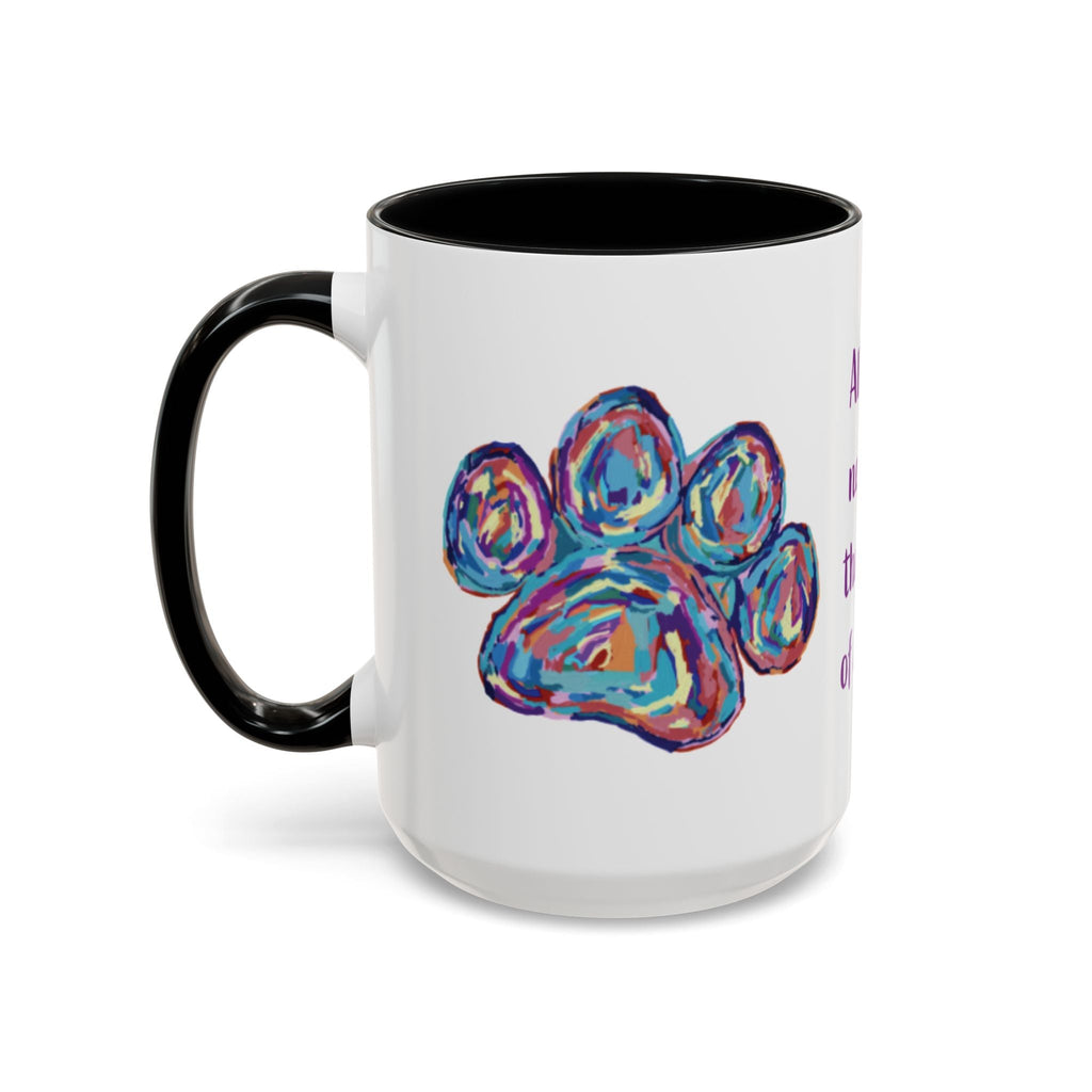 Love Of A Dog Paw Two Tone Ceramic Coffee Mugs - Blue Cava