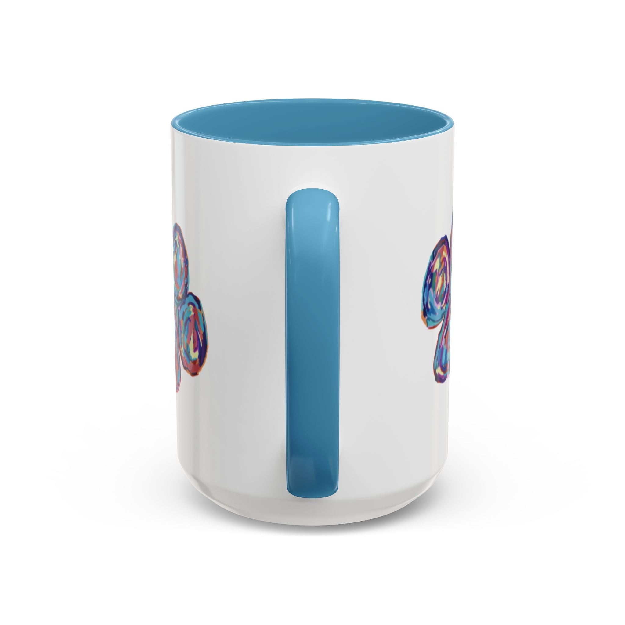 Love Of A Dog Paw Two Tone Ceramic Coffee Mugs - Blue Cava
