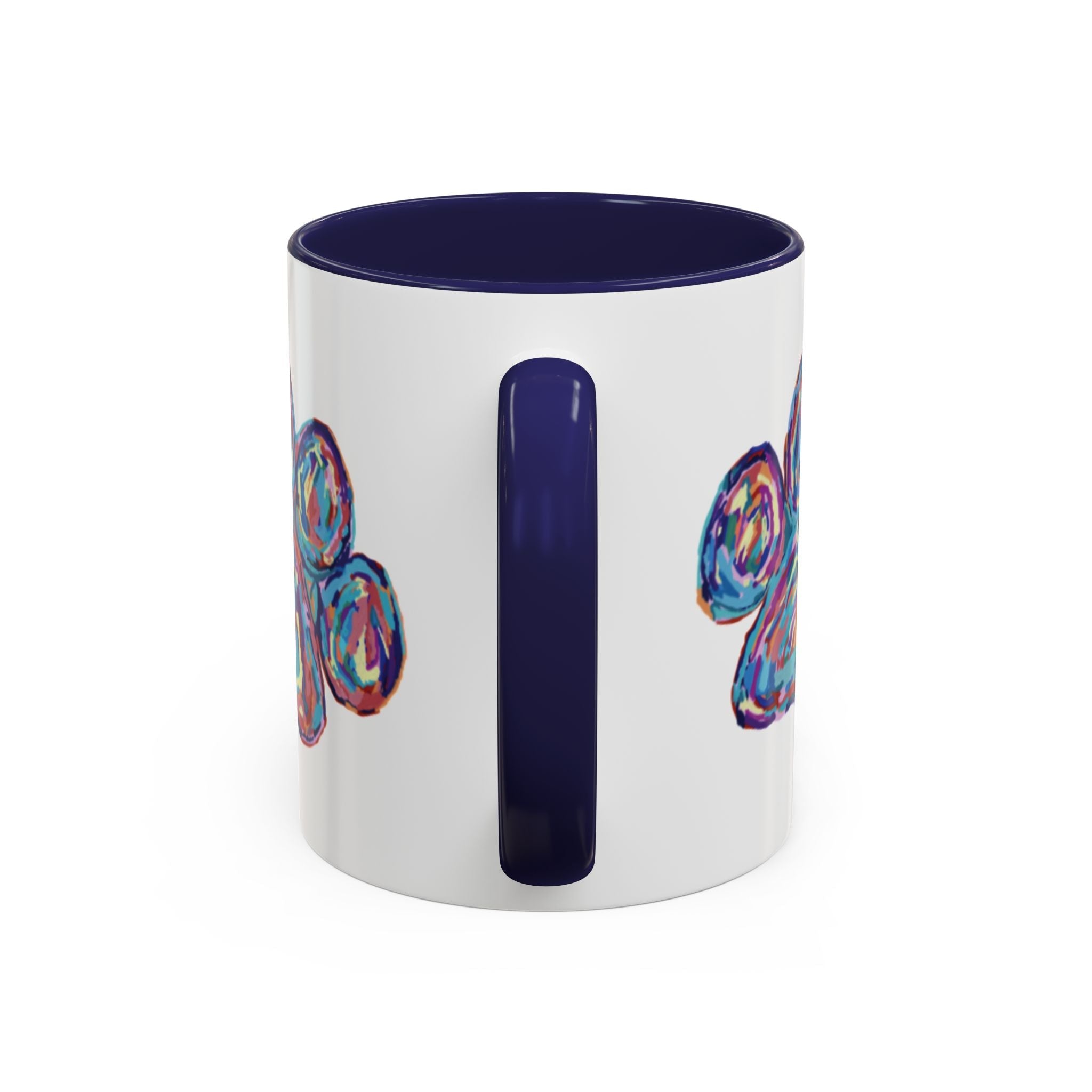 Love Of A Dog Paw Two Tone Ceramic Coffee Mugs - Blue Cava