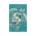 Love Sea Turtle Microfiber Waffle Kitchen Towel - Blue Cava