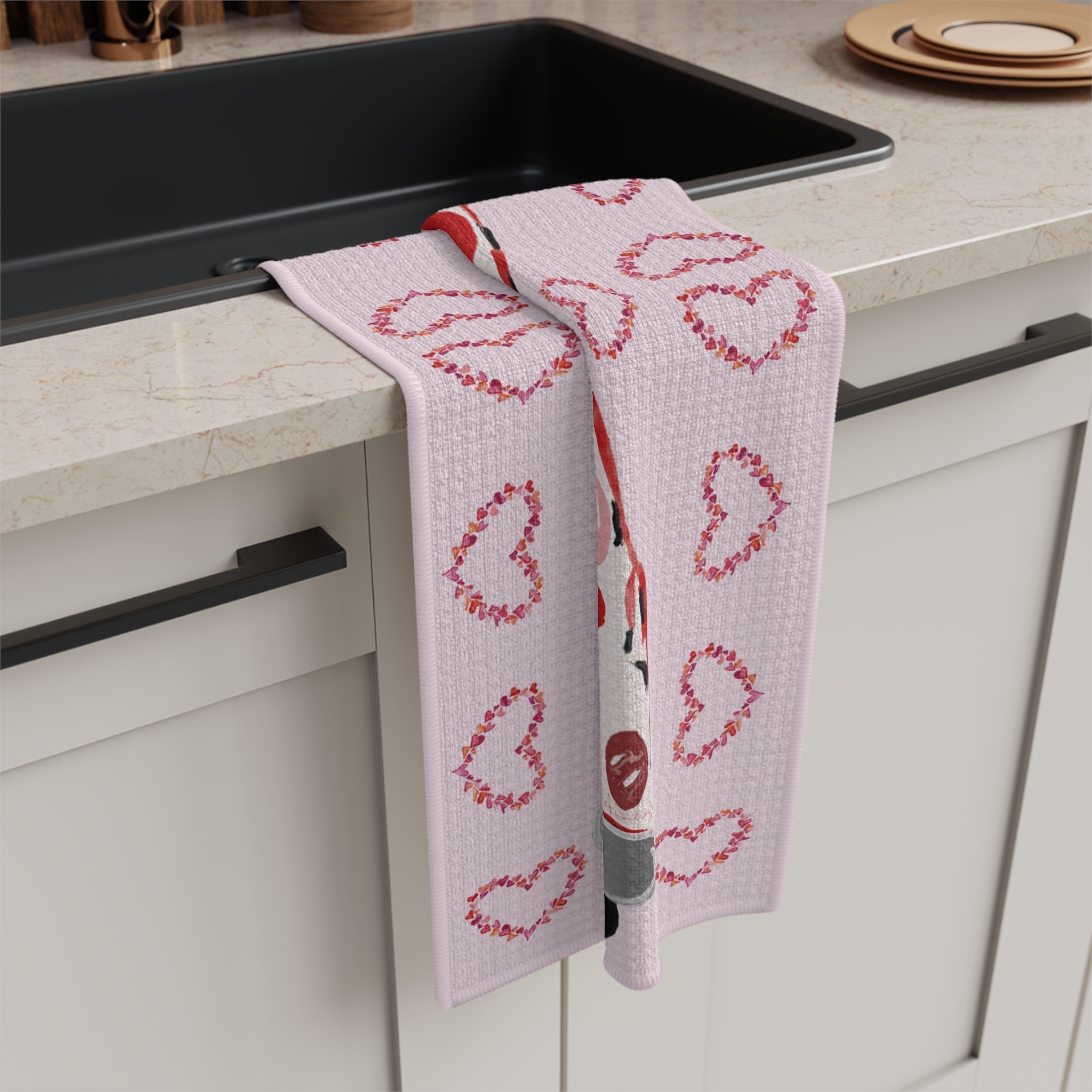 Love Truck Microfiber Waffle Kitchen Towel - Blue Cava