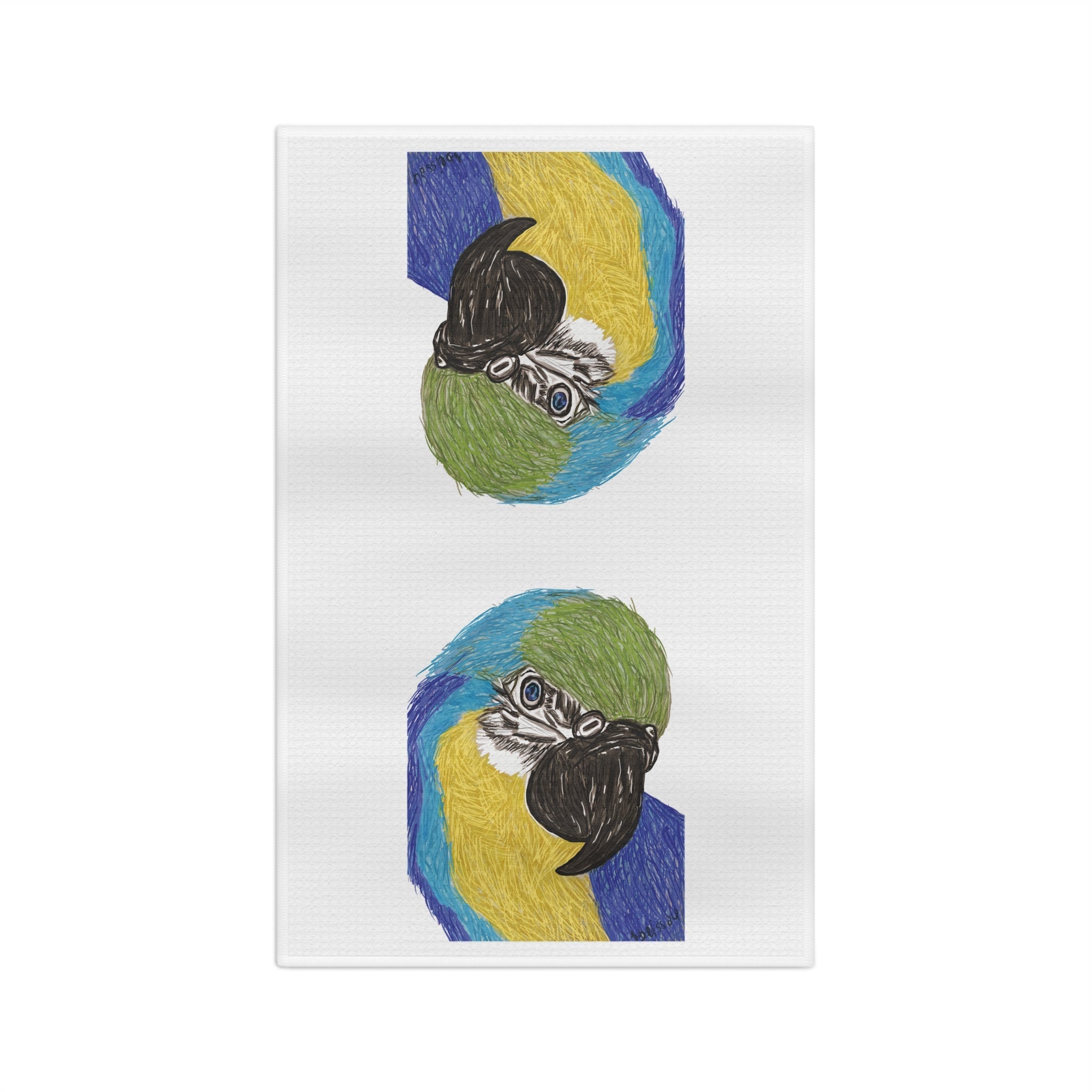 Macaw Microfiber Waffle Kitchen Towel - Blue Cava