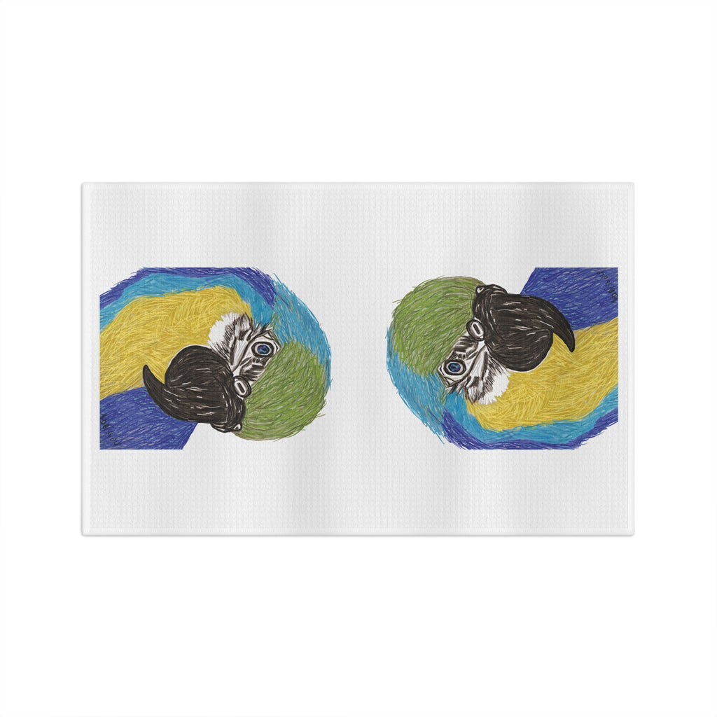 Macaw Microfiber Waffle Kitchen Towel - Blue Cava