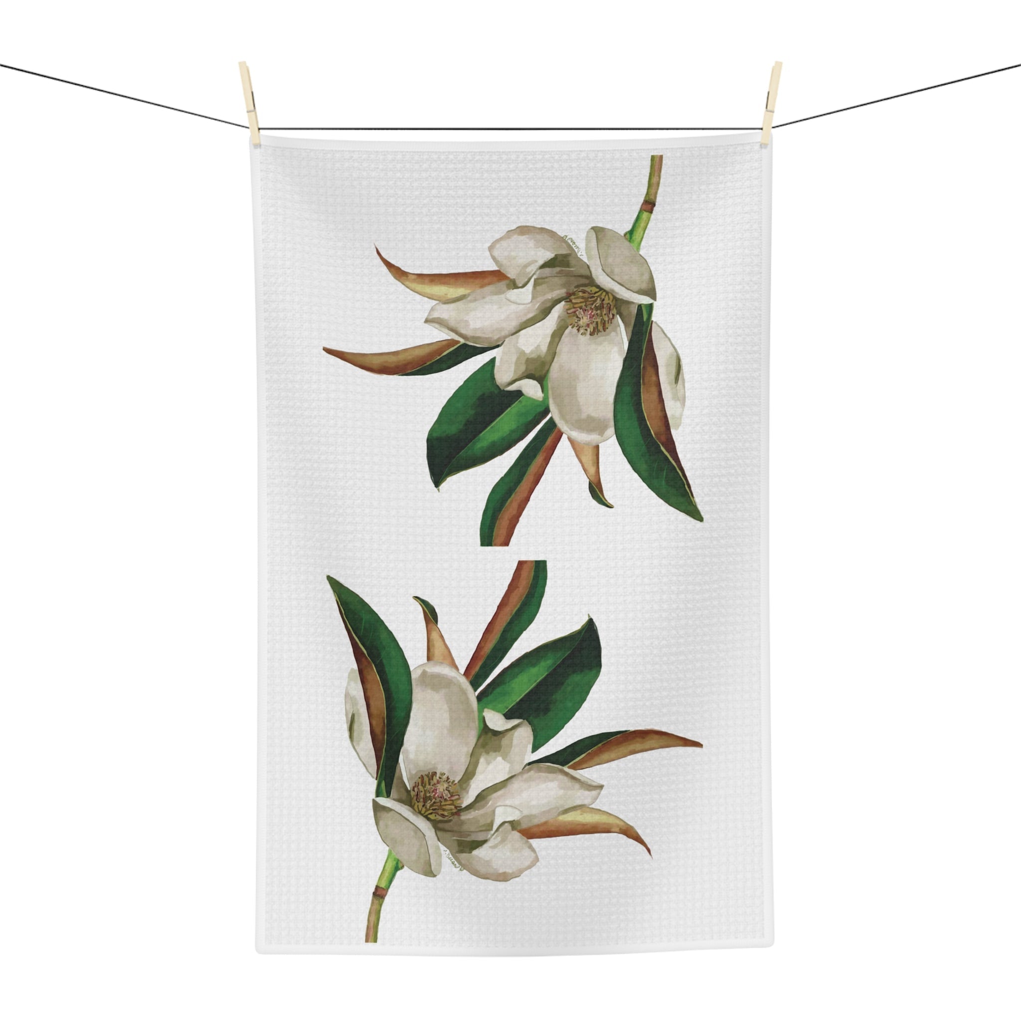 Magnolia Microfiber Waffle Kitchen Towel - Blue Cava