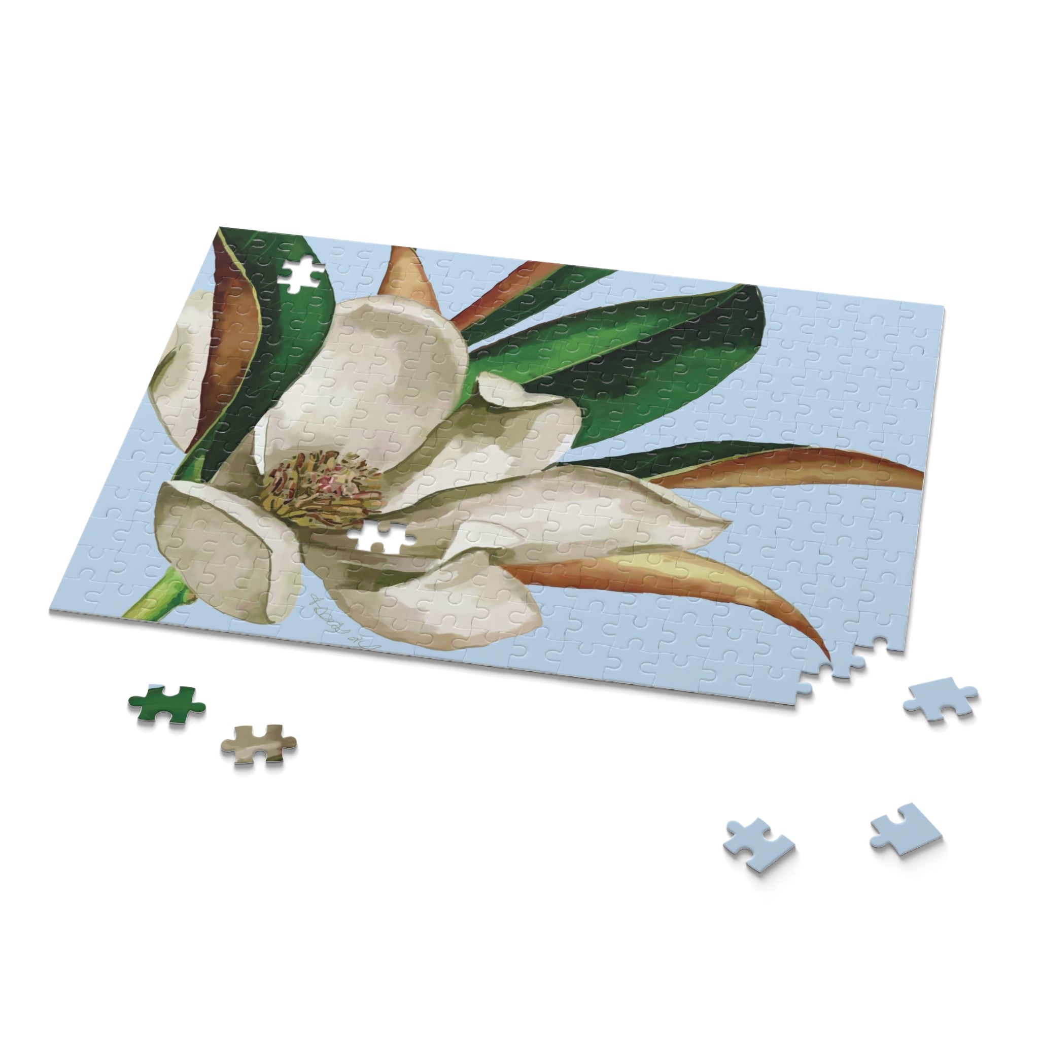 Magnolia Puzzle - 120, 252, 500 - Pieces - Blue Cava