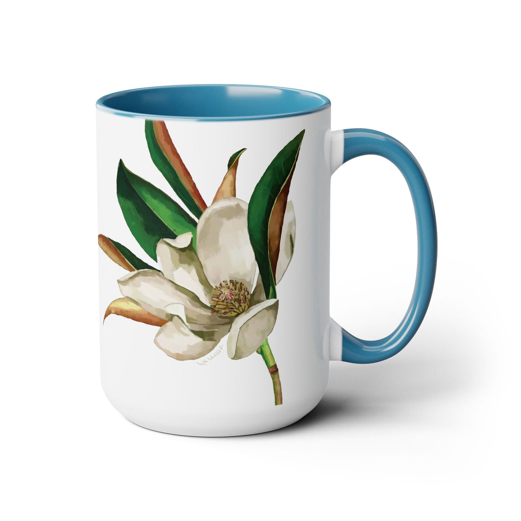 Magnolia Two - Tone Ceramic Coffee Mugs - Blue Cava