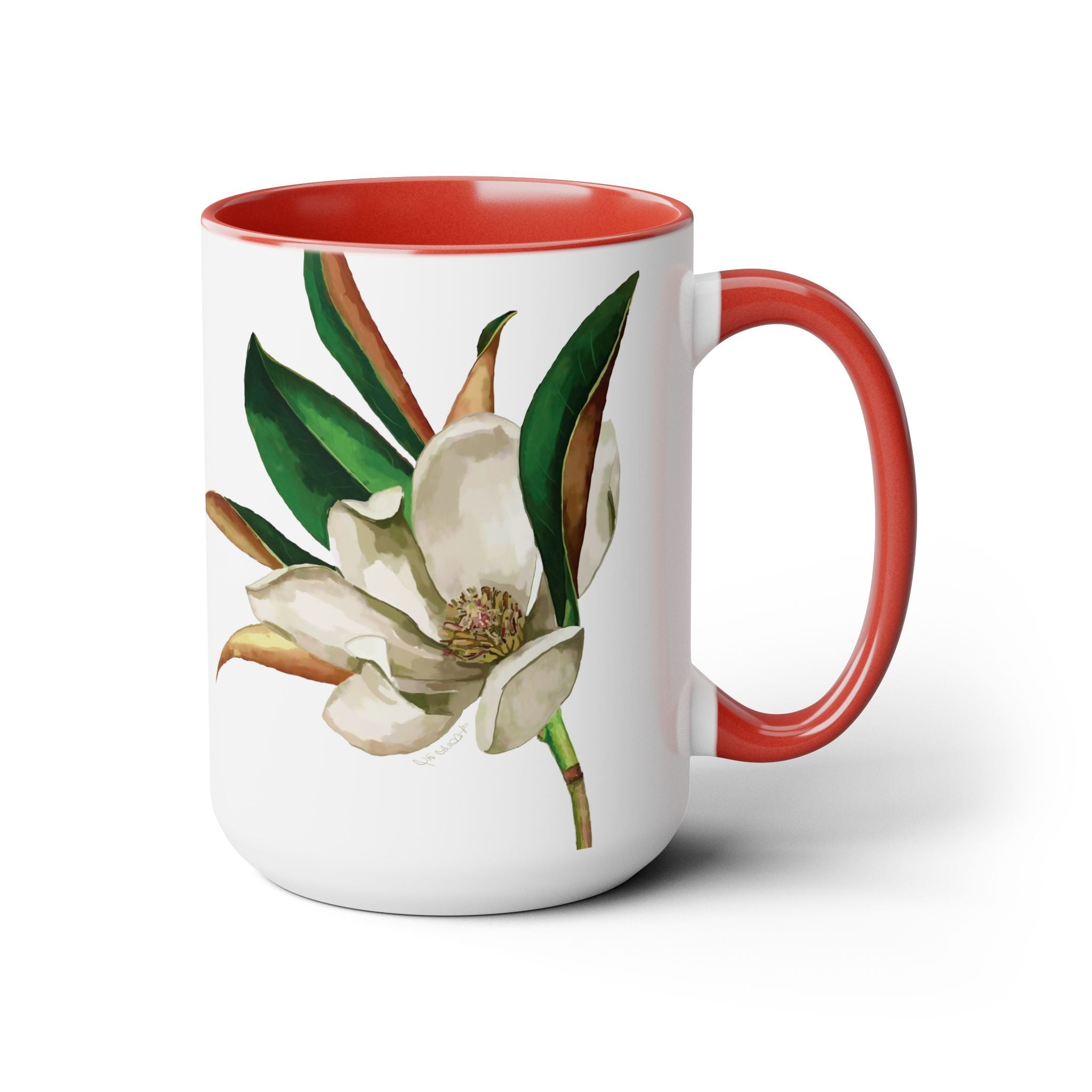 Magnolia Two - Tone Ceramic Coffee Mugs - Blue Cava