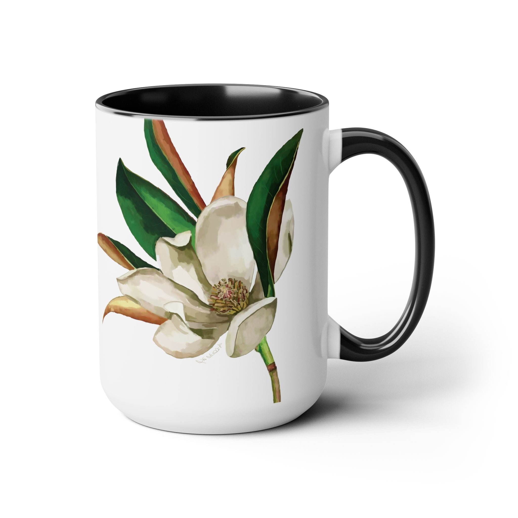 Magnolia Two - Tone Ceramic Coffee Mugs - Blue Cava