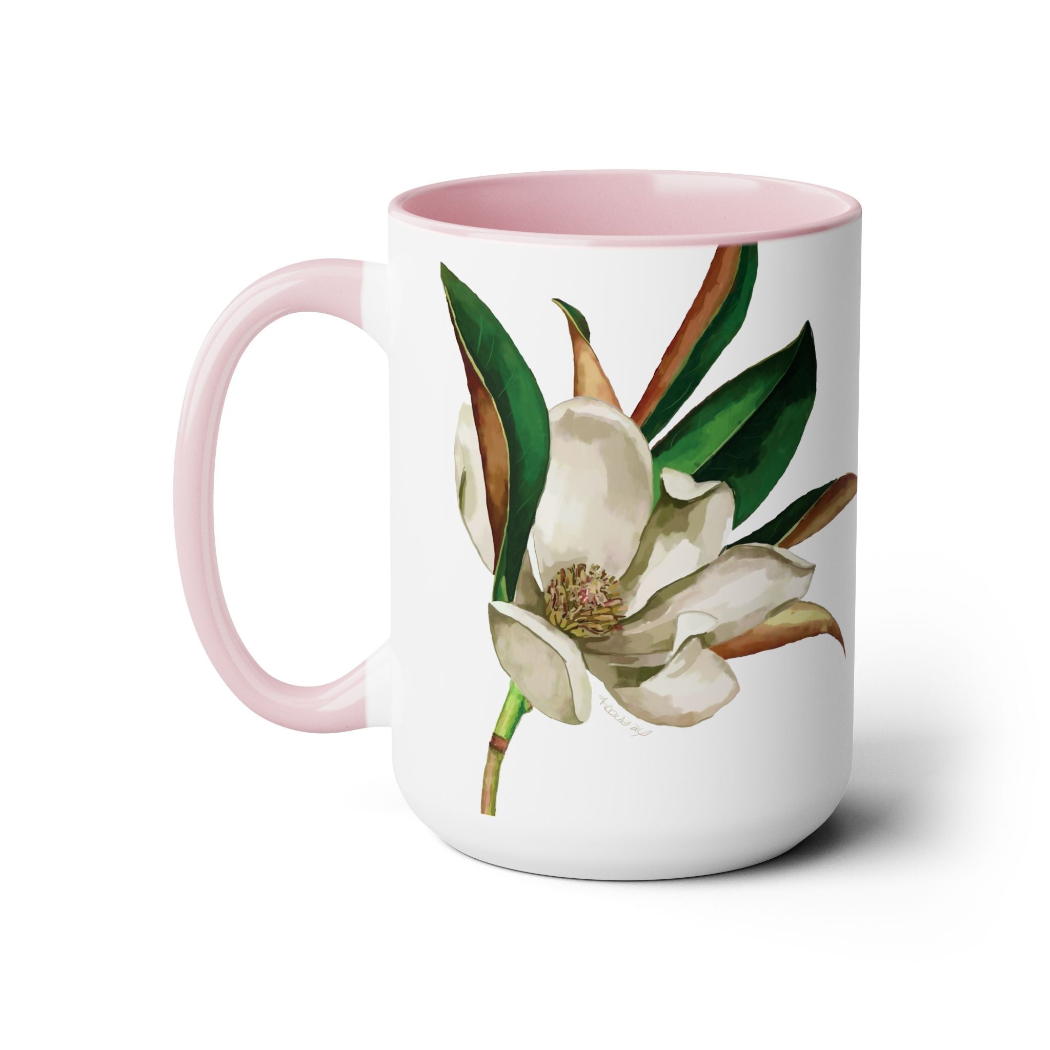 Magnolia Two - Tone Ceramic Coffee Mugs - Blue Cava