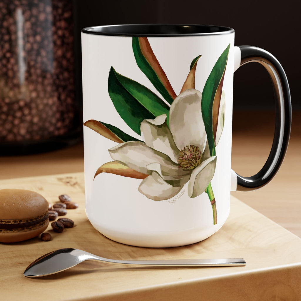 Magnolia Two - Tone Ceramic Coffee Mugs - Blue Cava