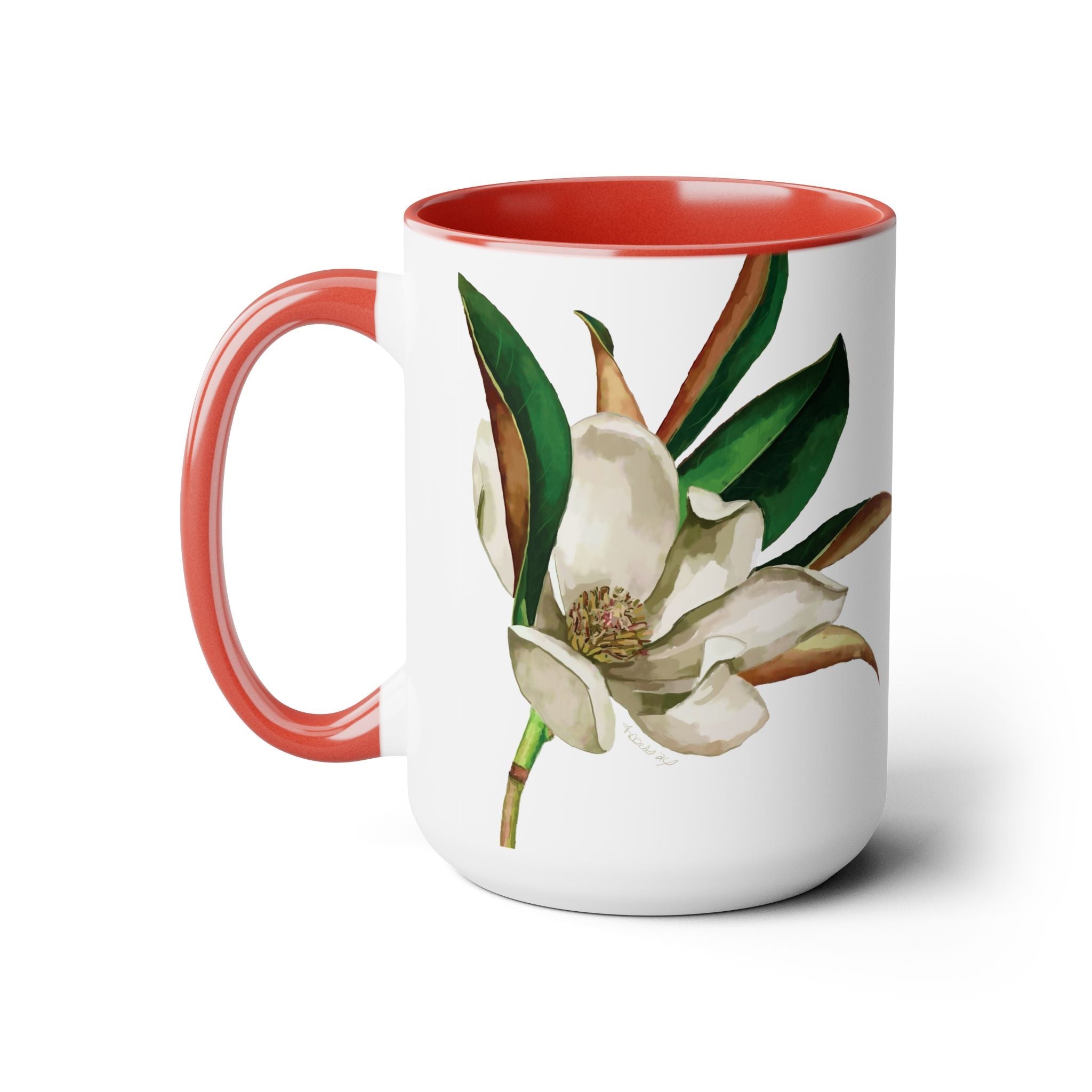 Magnolia Two - Tone Ceramic Coffee Mugs - Blue Cava
