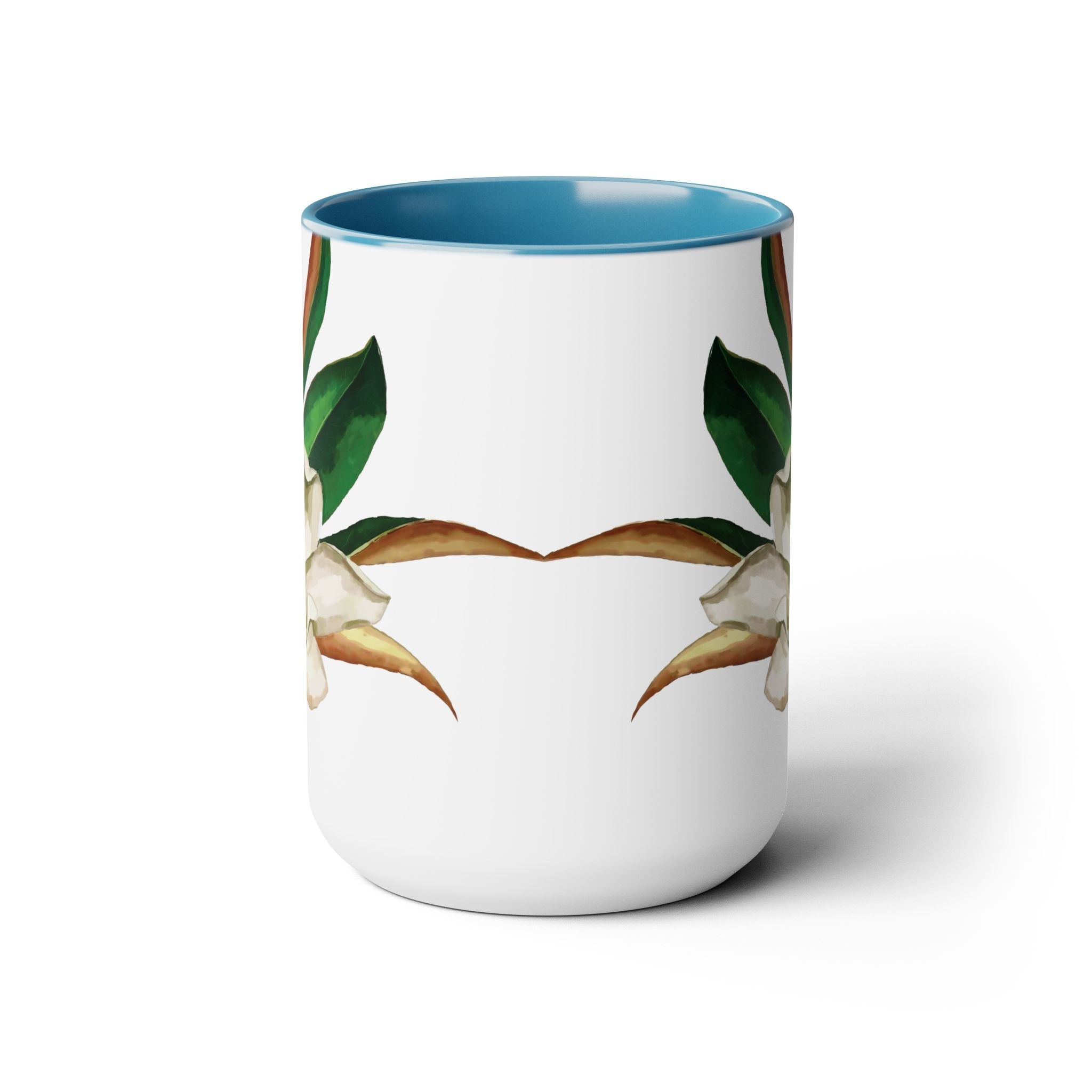 Magnolia Two - Tone Ceramic Coffee Mugs - Blue Cava